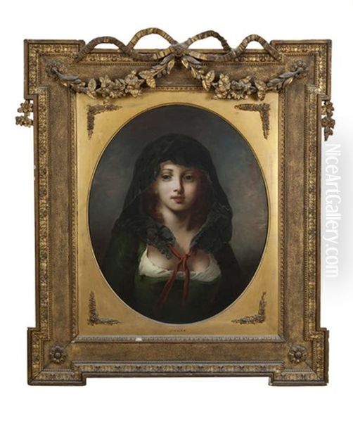 A Young Girl With Black Shawl - view 1