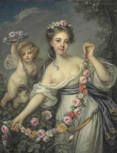 Flora And Zephyr by Jean Baptiste Greuze