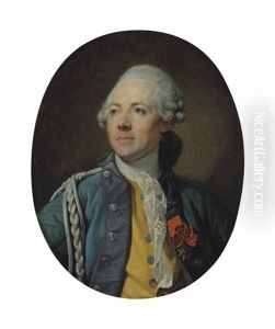 Portrait Of An Officer Of Dragoon Regiment No. 12 Of The French Army, Half-length, In Uniform, Wearing The Order Of Saint Louis by Jean Baptiste Greuze