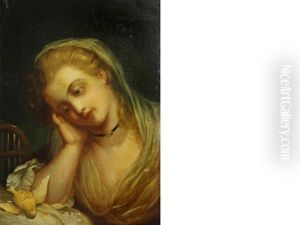 A Young Girl Weeping Over Her Dead Bird by Jean Baptiste Greuze
