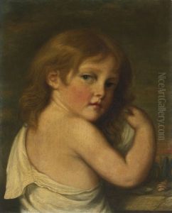 Portrait Of A Little Girl Looking Over Her Shoulder