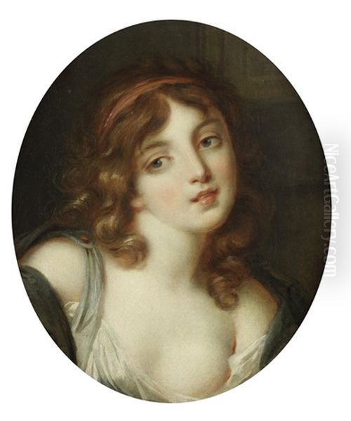 Portrait Of A Young Girl, Bust-length, In A Pale Green Dress - view 1