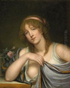 Portrait De Jeune Femme A La Rose