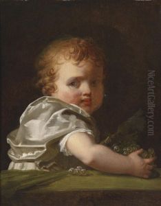 Ein Kleines Madchen Mit Weintrauben by Jean Baptiste Greuze