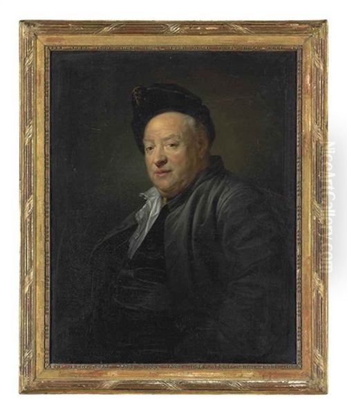 Portrait Of Etienne Jeurat, In A Brown Cap And Jacket - view 1