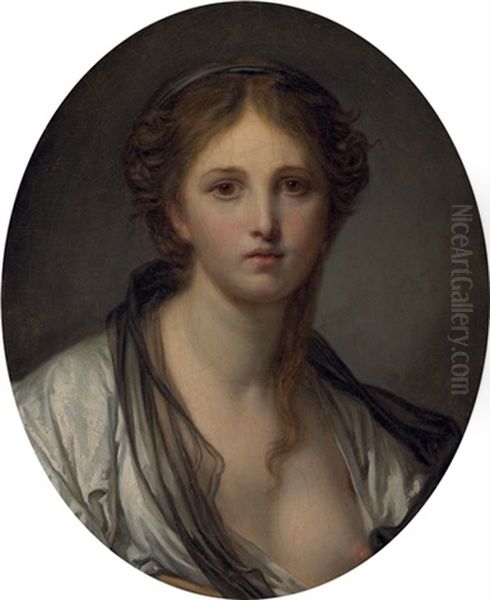 Portrait Of A Young Woman With A Black Scarf - view 1