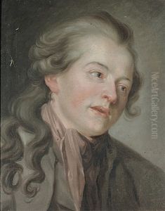 Head Of A Man In A Brown Coat by Jean Baptiste Greuze