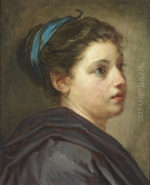 Young Lady With A Blue Ribbon (study) - view 1