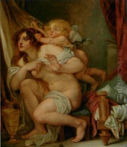 L'innocence Aux Prises Avec L'amour by Jean Baptiste Greuze