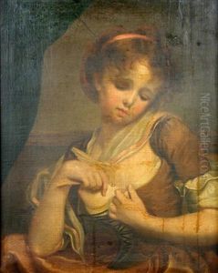 Portrait Of A Girl With A Canary by Jean Baptiste Greuze
