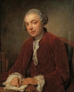 Portrait Of Abraham De Roquencourt In A Red Jacket And White Foulard by Jean Baptiste Greuze