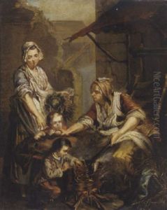 The Chestnut Roasters by Jean Baptiste Greuze