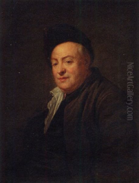 Portrait Of Etienne Jeurat In A Brown Cap And Jacket - view 1