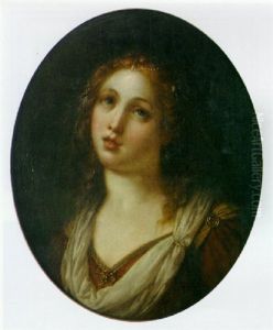A Portrait Of A Young Lady With Pearls In Her Hair by Jean Baptiste Greuze