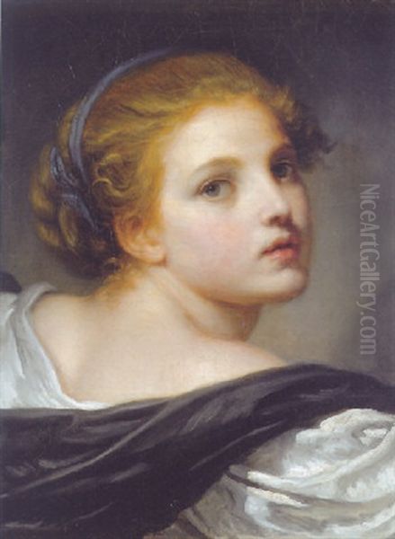 A Girl With A Blue Ribbon In Her Hair - view 1