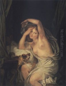 Arising From Bed (le Reveil) by Jean Baptiste Greuze