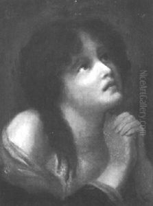 Junge Frau In Anbetender Haltung by Jean Baptiste Greuze