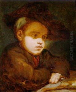 A Young Boy At The Table With A Plate And Spoon (the Little Neapolitan Boy)