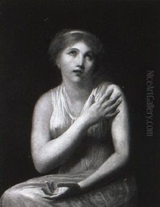 Portrait Of A Young Lady In A Diaphanous Gown by Jean Baptiste Greuze