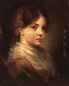 Portrait Of A Girl Wearing A Pink Dress by Jean Baptiste Greuze