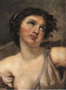 Flickhuvud by Jean Baptiste Greuze