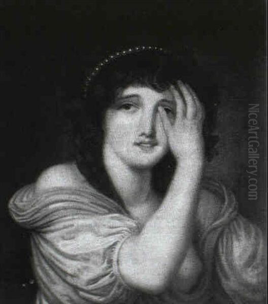 A Young Girl Shielding Her Face - view 1