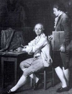 An Artist With His Student In A Studio by Jean Baptiste Greuze