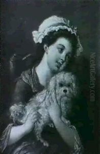A Girl Seated Holding A Dog