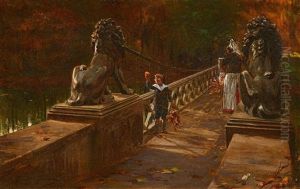 Auf Der Lowenbrucke Im Berliner Tiergarten