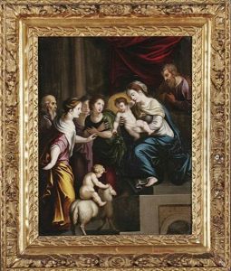 Die Heilige Familie Mit Johannesknaben Und Heiligen by Guillaume Ernest Greve