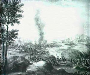 Scene De Bataille A L'entree D'une Ville