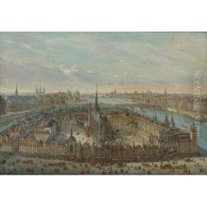 View Of Paris With The Sainte-chapelle by Charles-Leopold Grevenbroeck