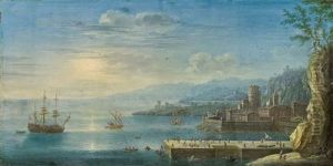 Mediterrane Hafenszene by Orazio Grevenbroeck