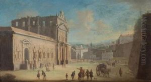 Vue De Rome Avec Une Representation Imaginaire De Saint Jean De Latran by Orazio Grevenbroeck