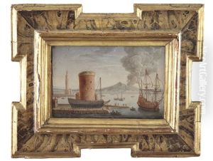 Ein Paar Ansichten Von Neapel (pair) by Orazio Grevenbroeck