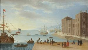 Deux Vues De Ports Mediterraneens Imaginaires (2 Works)