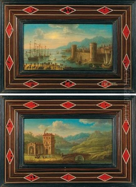 Trois Voiliers Dans La Rade D'un Port De La Mediterranee (malta?) (+ Vue Des Vignobles Dans La Campagne Maltaise Au Moment Des Vendanges; Pair) - view 1