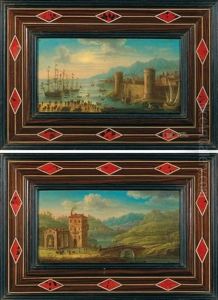 Trois Voiliers Dans La Rade D'un Port De La Mediterranee (malta?) (+ Vue Des Vignobles Dans La Campagne Maltaise Au Moment Des Vendanges; Pair)