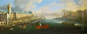 Vue De Paris, La Seine Et Le Louvre