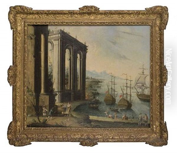 Navires Anglais Pres D'une Arcade - view 1