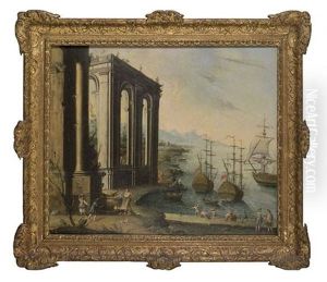 Navires Anglais Pres D'une Arcade