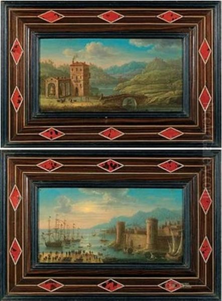 Trois Voiliers Dans La Rade D'un Port De La Mediterranee (malte?) (+ Vue Des Vignobles Dans La Campagne Maltaise Au Moment Des Vendanges; Pair) - view 1