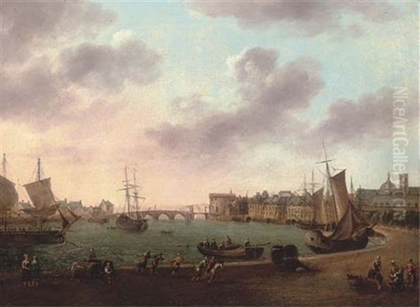 Berthing The Brig At The Quayside In A French Harbour - view 1