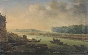 Vue De Paris (+ Another, Similar; Pair) by Orazio Grevenbroeck
