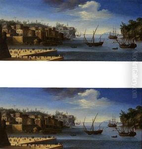 Scene De Port Mediterraneen by Orazio Grevenbroeck