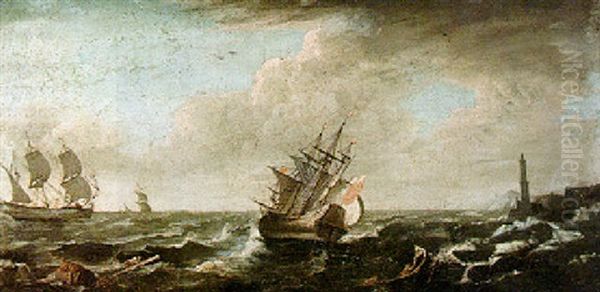 Shipping Scene On Stormy And Calm Seas - view 1
