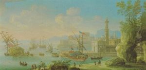 Sudlicher Hafen Mit Einer Galeere Und Zwei Dreimastern