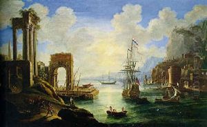 Vue D'un Port Imaginaire En Mediterranee