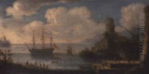 A Man-o'-war Anchored Beneath A Castle A Man-o'-war Anchored Beneath A Castle