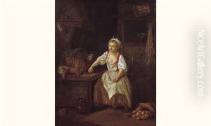 Jeune Cuisiniere Achetant Des Volailles Jeune Cuisiniere Achetant Des Volailles